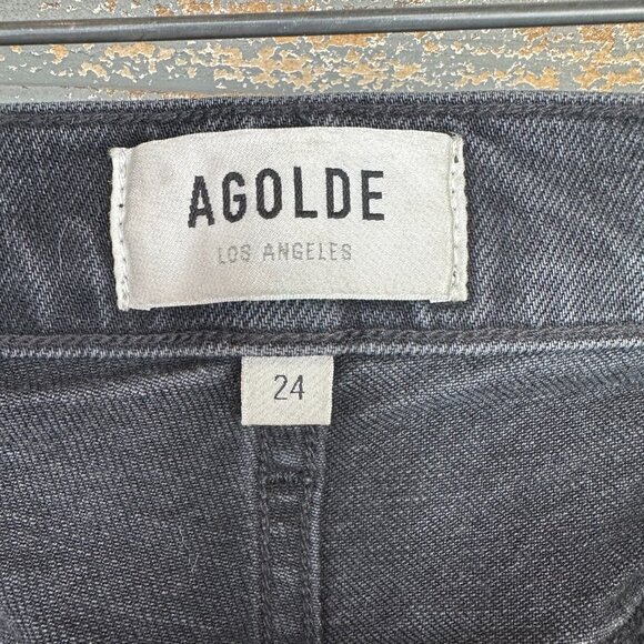 AGOLDE Riley High Rise Straight Crop (Stretch) Jeans Panoramic Sz 24 - Picture 10 of 16